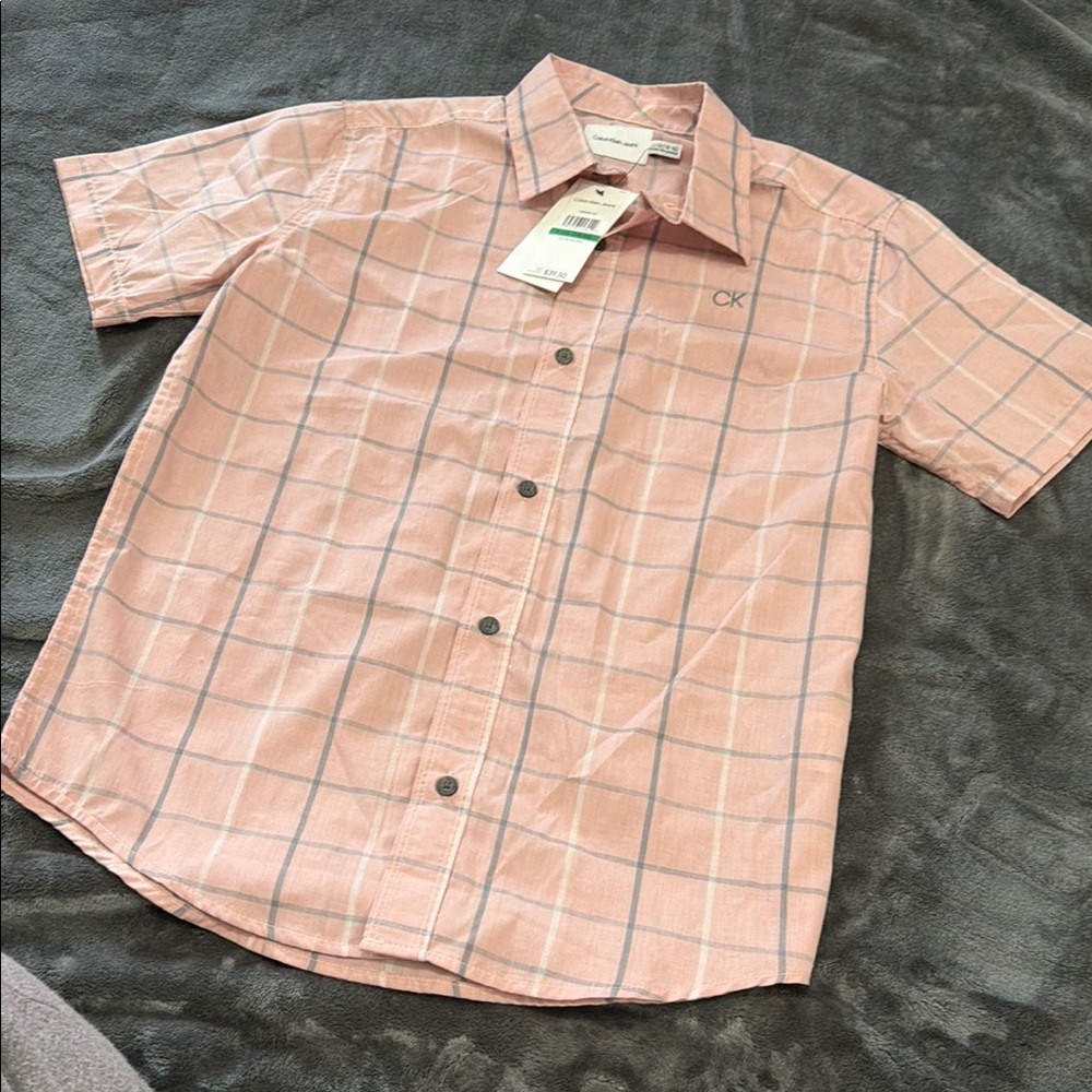 Calvin Klein Jeans Kids Pink Checkered Shirt